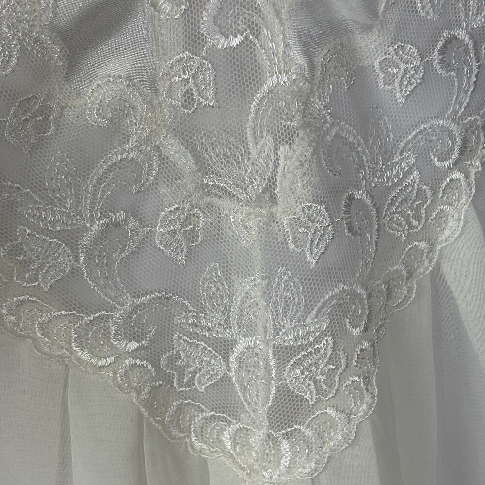 90s Victoria’s Secret Maxi Gown Slip Dress Sheer Chiffon Silky Satin Ivory Sz M - Picture 6 of 11
